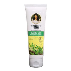 THE SOUMI'S CAN PRODUCT Faire 30 Sunscreen Lotion | SPF 30 PA+++ Sunscreen with Aloe Vera & Neem Bark Extract | Broad-Spectrum UVA & UVB Protection | Prevents Sunburn, Tanning &...