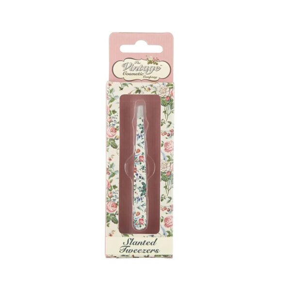 The Vintage Cosmetic Company Floral Slanted Tweezer - The Vintage Cosmetic Company