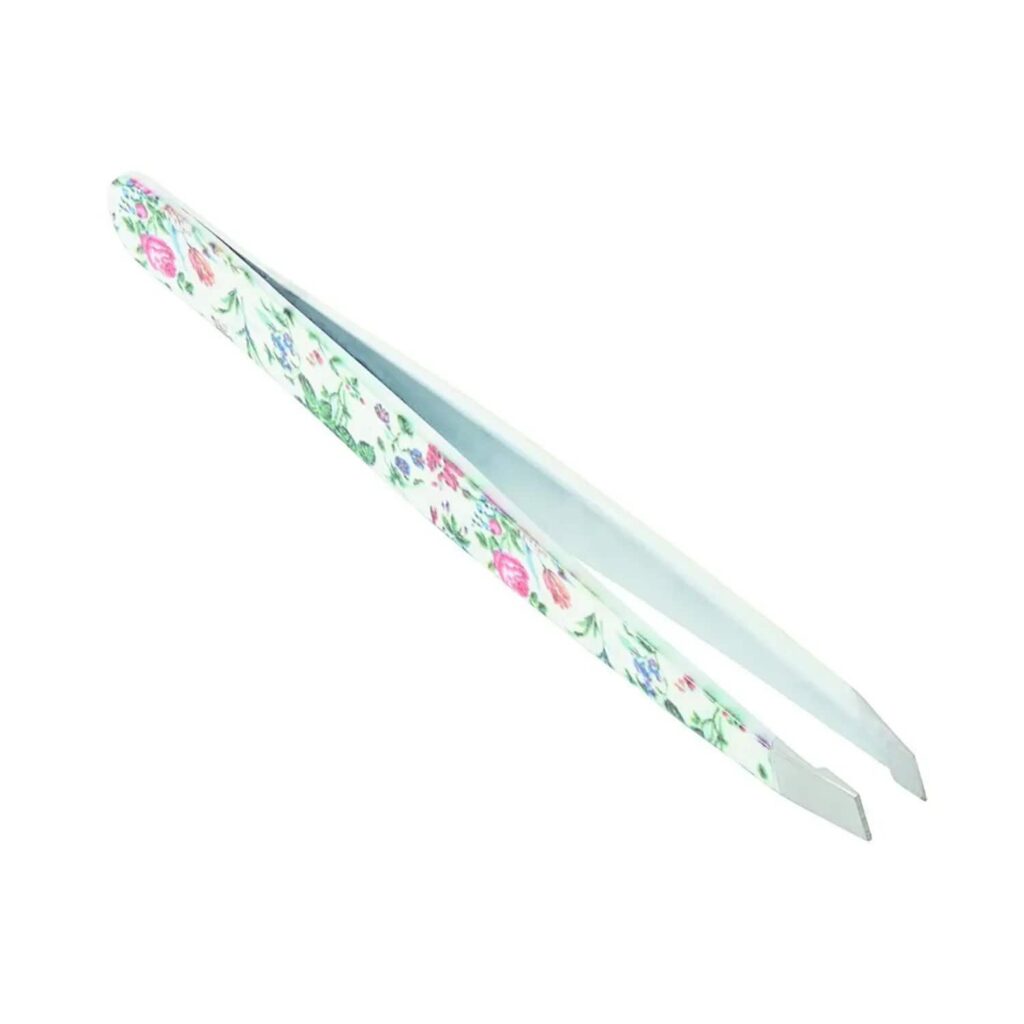 The Vintage Cosmetic Company Floral Slanted Tweezer - The Vintage Cosmetic Company