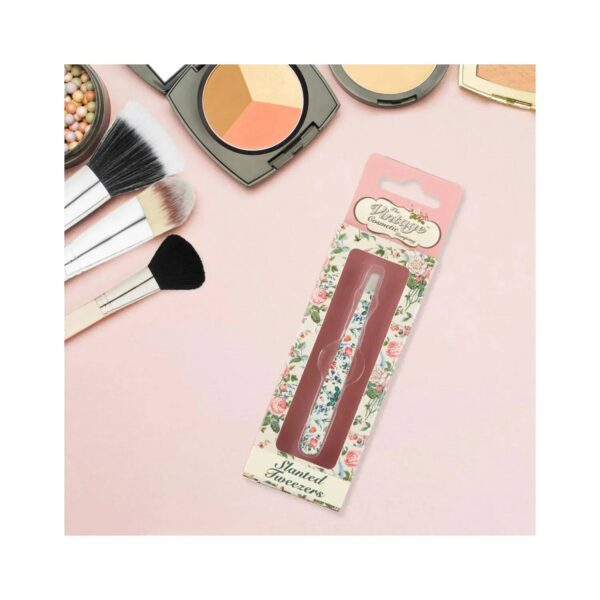 The Vintage Cosmetic Company Floral Slanted Tweezer - The Vintage Cosmetic Company