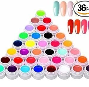 THR3E STROKES GDCOCO 36 Colors 5ml UV Gel Kit - Soak Off LED Nail Art Pure Color Gel Paint - UV Gel Polish