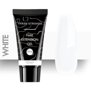 THR3E STROKES PolyGel Quick Upgrade Kit, 30ML Builder Gel, Extension Gel for Trendy Art Design, Easy DIY at Home (2 WHITE) (UV/LED LAMP REQUIRED)