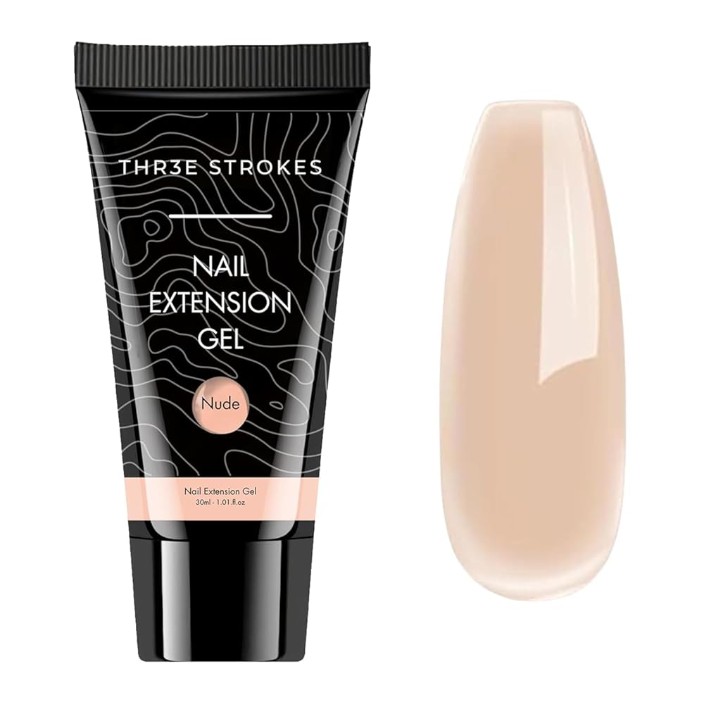 THR3E STROKES Polygel Quick Upgrade Poly Gel Kits,30Ml Polygel Nail Kit Builder Gel Finish,Nail Extension Gel Trendy Nail Art Design Salon Nail Easy Diy At Home (12 Nude)...