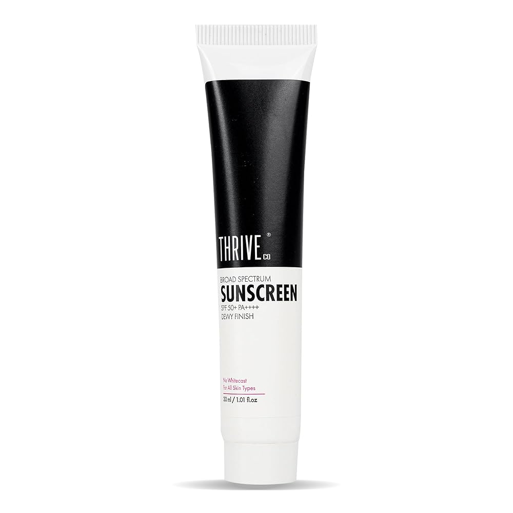 ThriveCo Water-based Sunscreen | Broad Spectrum & Spf 50 Pa++++ | UV A & UV B Protection | With Dewy Finish | Sweat-resistant, Non-sticky & Highly Absorbant | For All Skin...