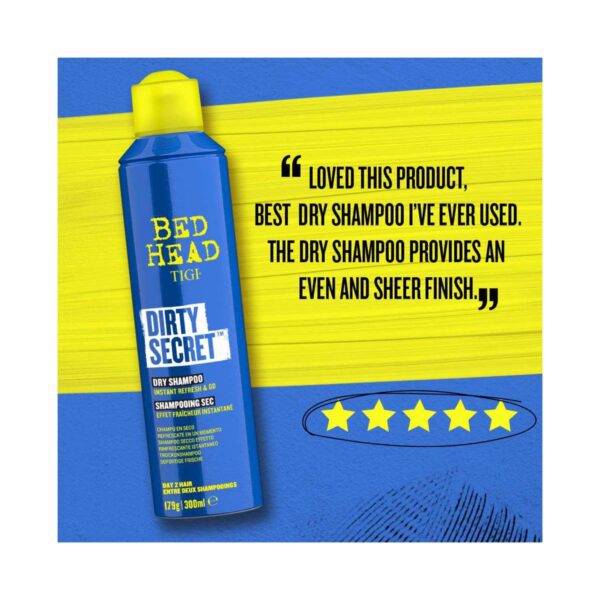 TIGI Bed Head Dirty Secret Instant Refresh & Go For Day 2 Hair Dry Shampoo Spray (300ml) - TIGI