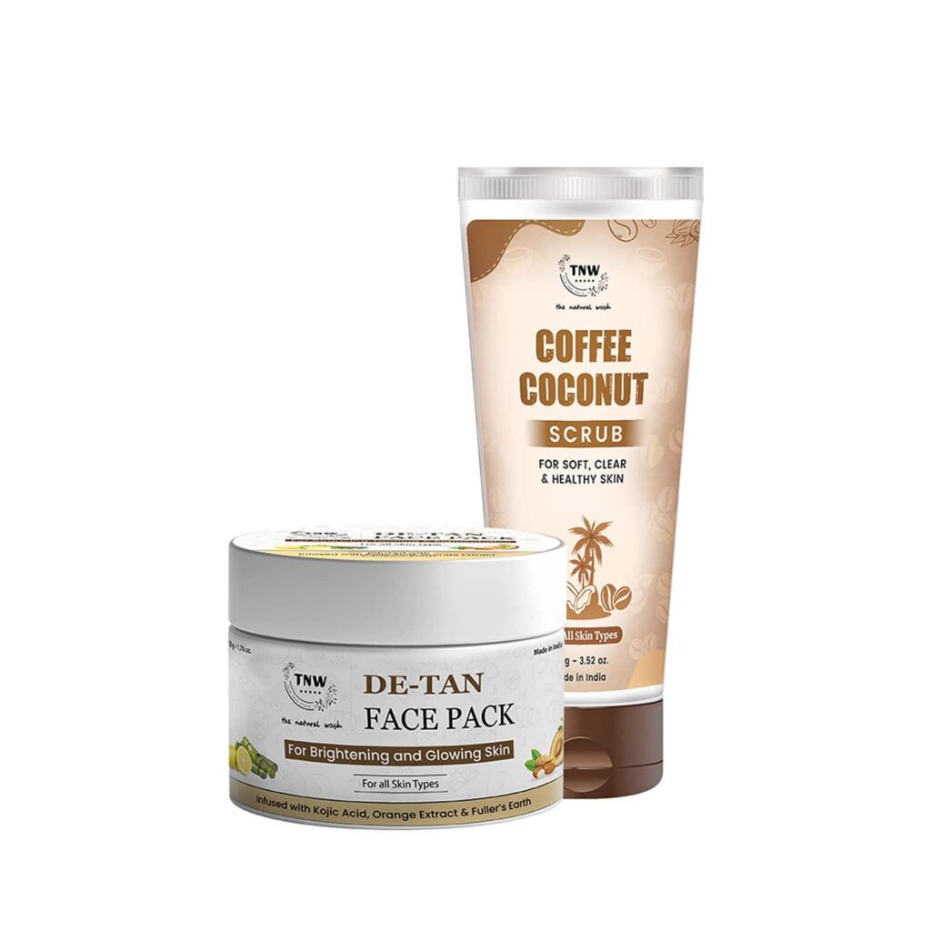 TNW The Natural Wash Coffee Coconut Scrub and De Tan Face Pack Combo - TNW The Natural Wash