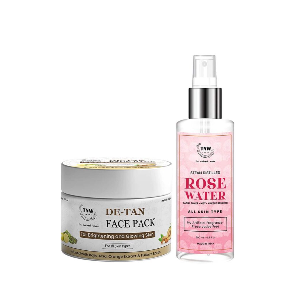 TNW The Natural Wash De Tan Face Pack and Rose Water Combo - TNW The Natural Wash