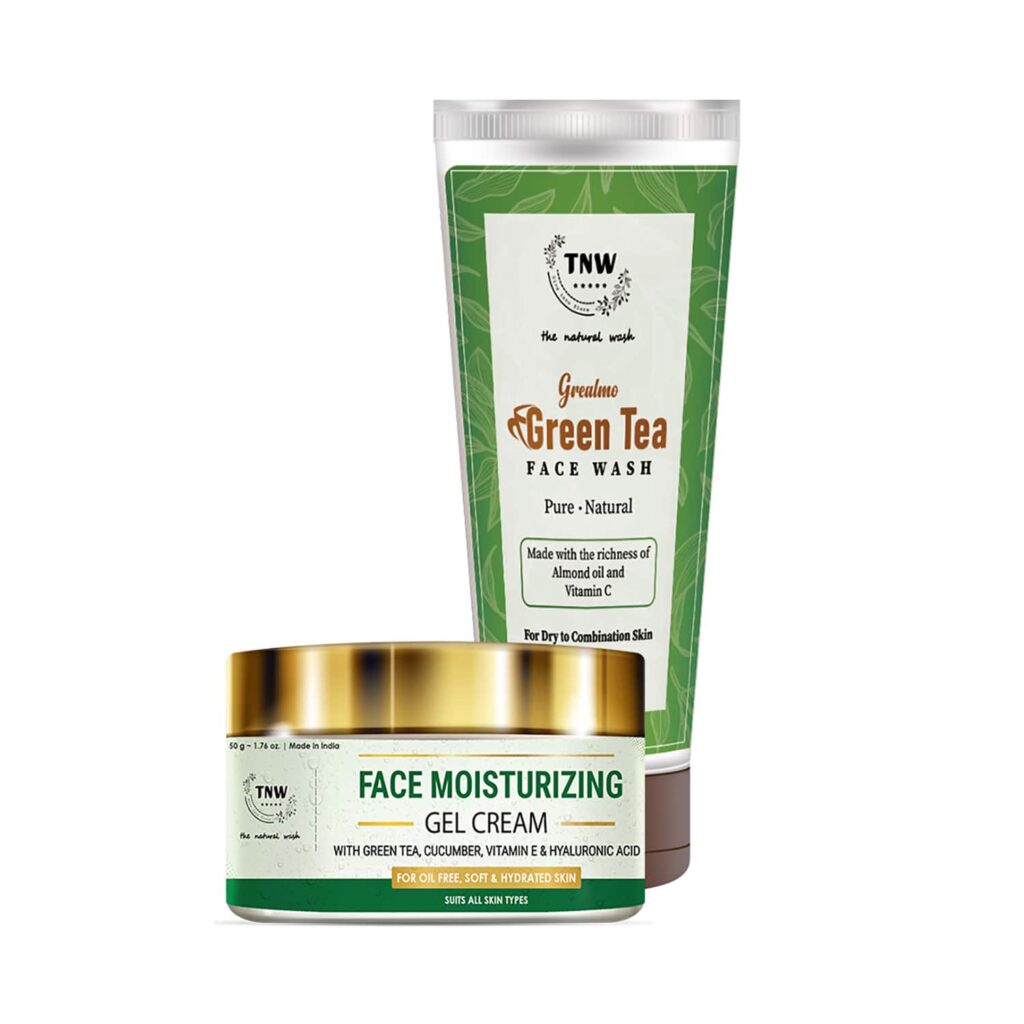 TNW - The Natural Wash Green Tea Face Wash and Face Moisturizing Gel Cream Combo - TNW The Natural Wash