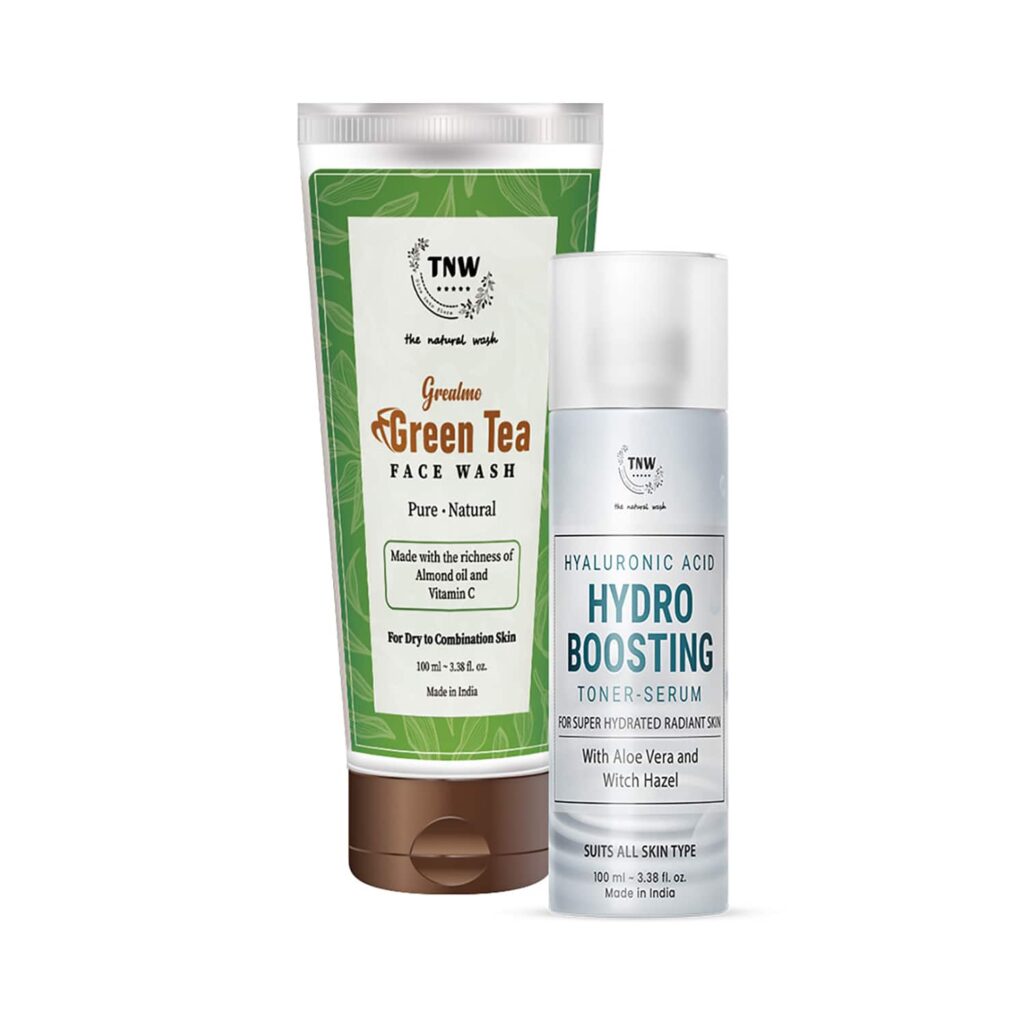 TNW - The Natural Wash Green Tea Face Wash and Hyaluronic Acid Toner Combo - TNW The Natural Wash