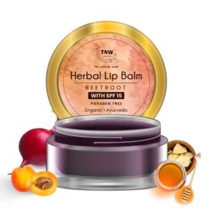 TNW-THE NATURAL WASH Herbal Beetroot Lip Balm For Dry Damaged and Chapped Lip - 5gm | Enriched with Cocoa Butter, Shea Butter & Essential Oils | Lip Balm with SPF 15 | For...