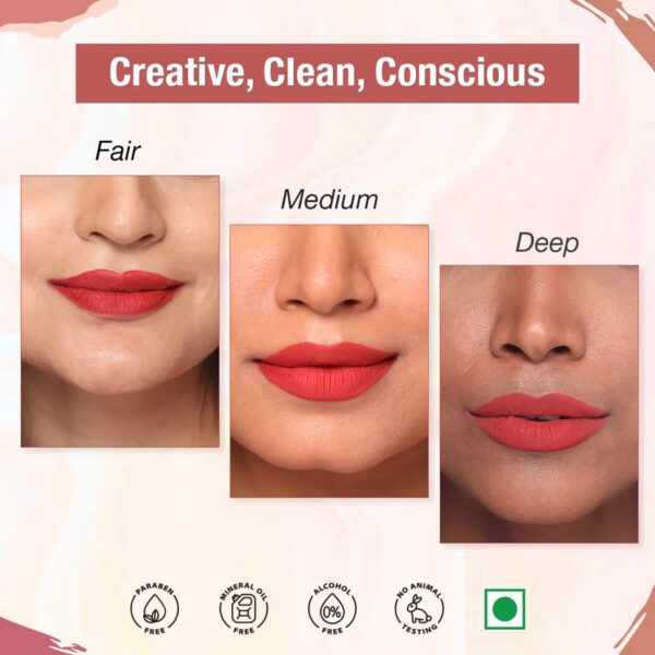 TNW The Natural Wash Matte Velvet Longstay Liquid Lipstick - Spicy Coral (5ml) - TNW The Natural Wash