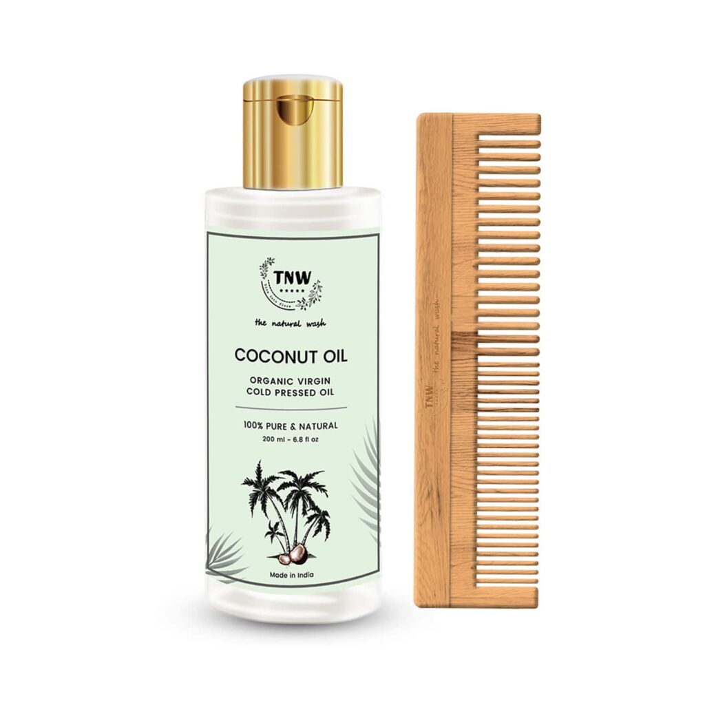TNW - The Natural Wash Neem Wood Comb and Coconut Oil Combo - TNW The Natural Wash