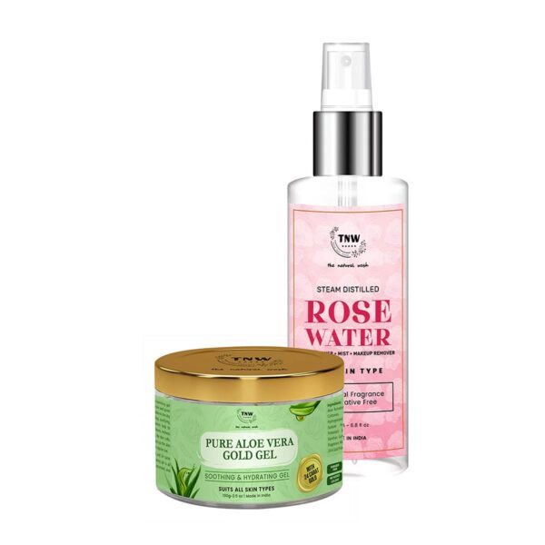 TNW The Natural Wash Rose Water and Pure Aloe Vera Gold Gel Combo - TNW The Natural Wash