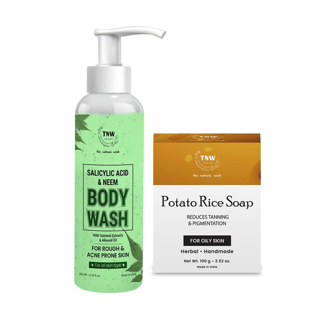 TNW The Natural Wash Salicylic Acid & Neem Body Wash and Potato Rice Soap Combo - TNW The Natural Wash