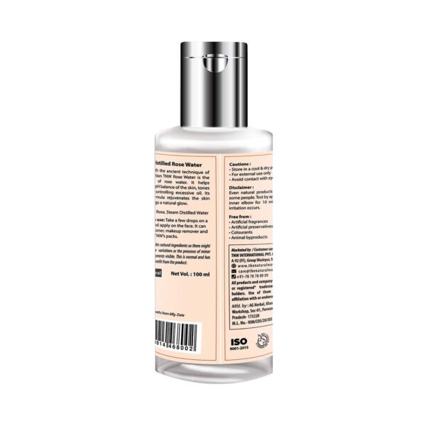TNW The Natural Wash Steam Distilled Pure Rose Water (100ml) - TNW The Natural Wash