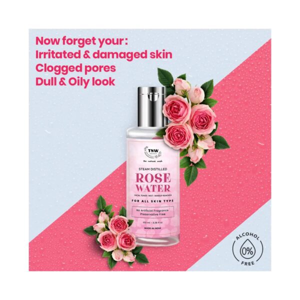 TNW The Natural Wash Steam Distilled Pure Rose Water (100ml) - TNW The Natural Wash