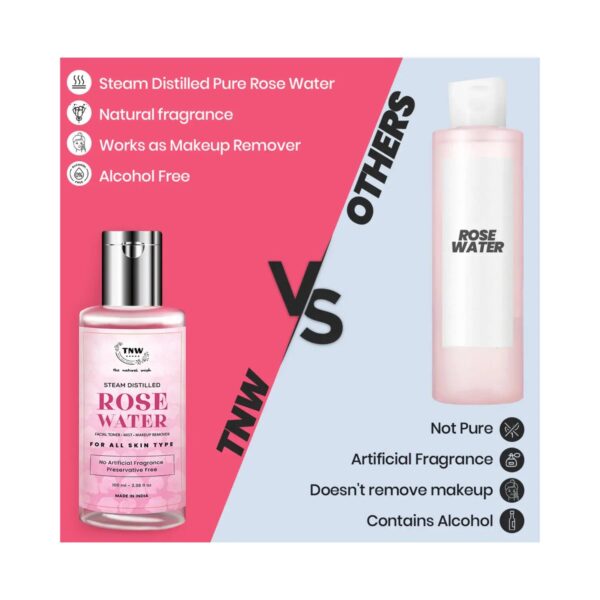 TNW The Natural Wash Steam Distilled Pure Rose Water (100ml) - TNW The Natural Wash