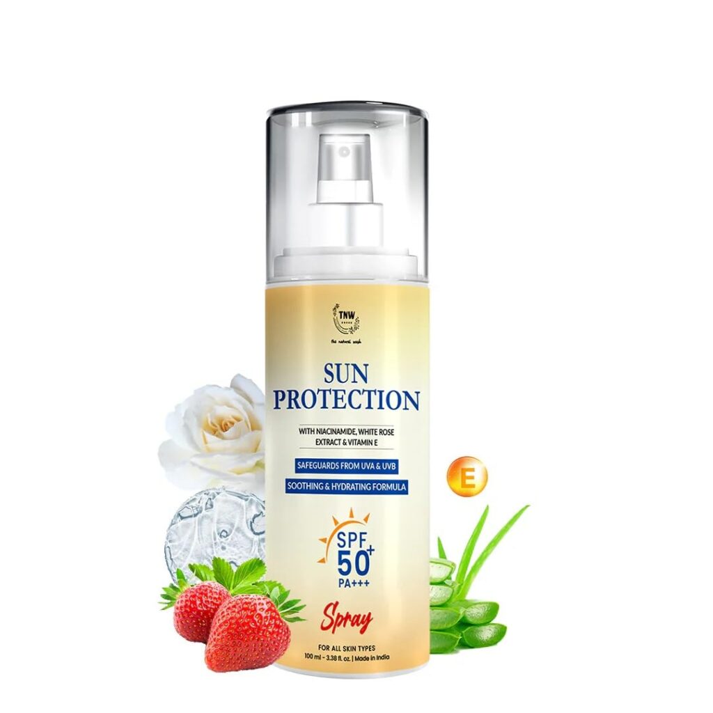 TNW-THE NATURAL WASH Sunscreen Spray | Face & Body Sunscreen for Men & Women | SPF 50 with Niacinamide & White Rose Extract | For Sun Protection Against UVA/UVB | With SPF 50 &...