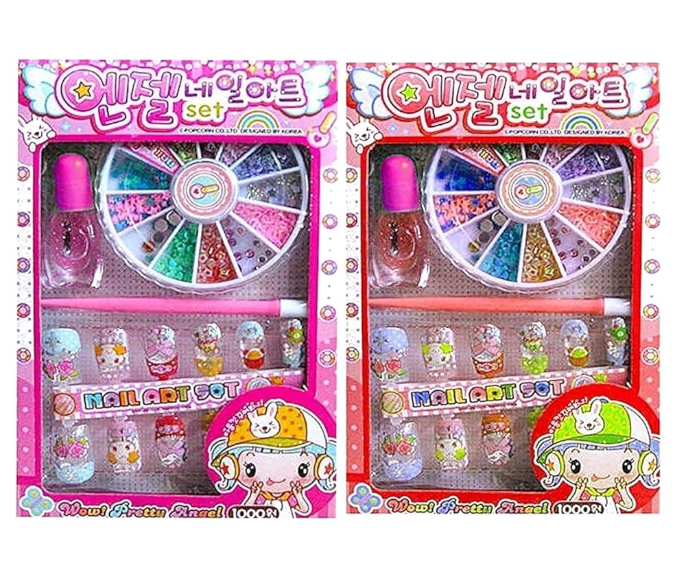 Toys Treasure We Deliver Smiles Nail Art Kit with 24 Artificial Nails and Tools and Glitter Girls Nails Box Fancy Nails | Nail Art Studio for Girls | Make up Kit for Girls (Pack...