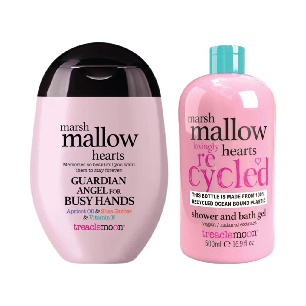 Treaclemoon Marshmallow Hearts Shower Gel (500 ml) + Hand Cream (75 ml) Combo - Treaclemoon