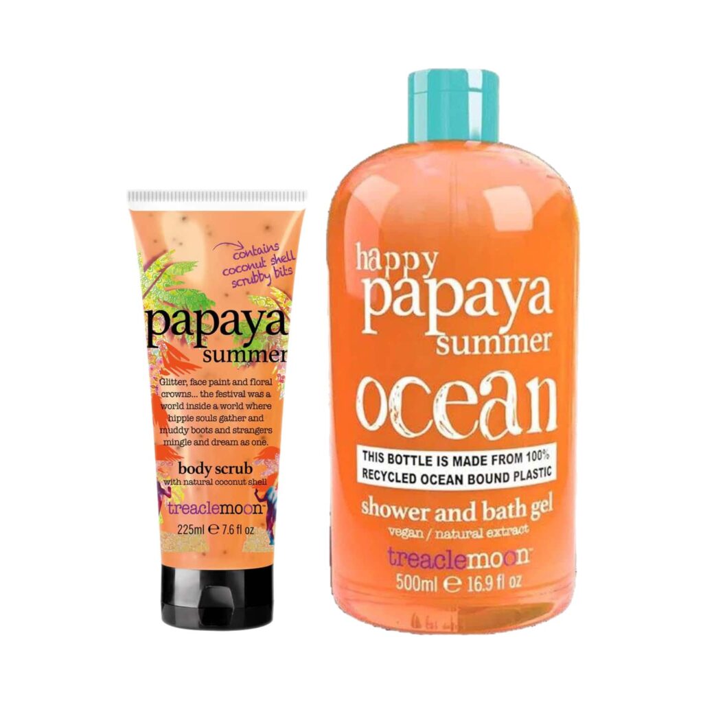 Treaclemoon Papaya Summer Shower Gel (500 ml)+ Papaya Summer Body Scrub (225 ml) Combo - Treaclemoon