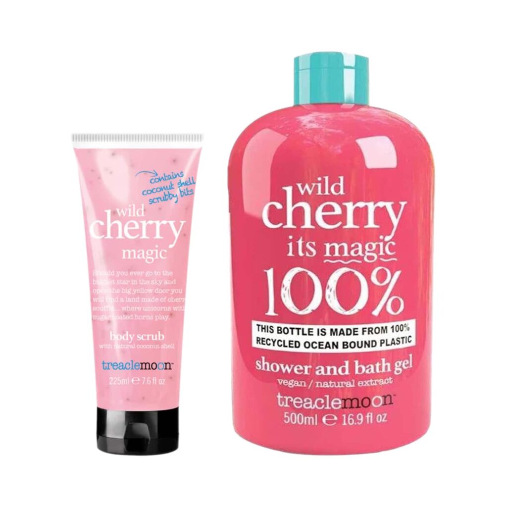 Treaclemoon Wild Cherry Magic Shower Gel (500 ml) + Wild Cherry Magic Body Scrub (225 ml) Combo - Treaclemoon
