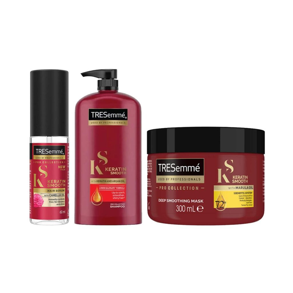 Tresemme Keratin Smooth Combo - Shampoo (1000 ml) + Hair Mask (300 ml) + Hair Serum (50 ml) Combo - Tresemme