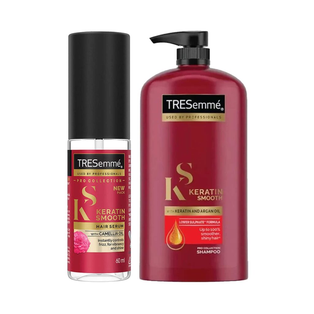 Tresemme Keratin Smooth Shampoo (1000 ml) + Hair Serum (50 ml) Combo - Tresemme