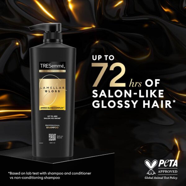 Tresemme Lamellar Gloss Shampoo with Amino Gloss Complex for Ultra Shiny, Glossy hair (580 ml) - Tresemme