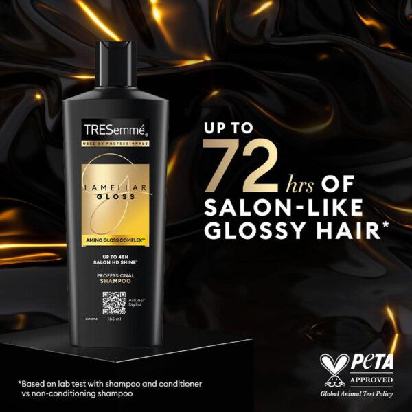 Tresemme Lamellar Gloss Shampoo with Amino Gloss Complex for Ultra Shiny Glossy hair (185 ml) - Tresemme