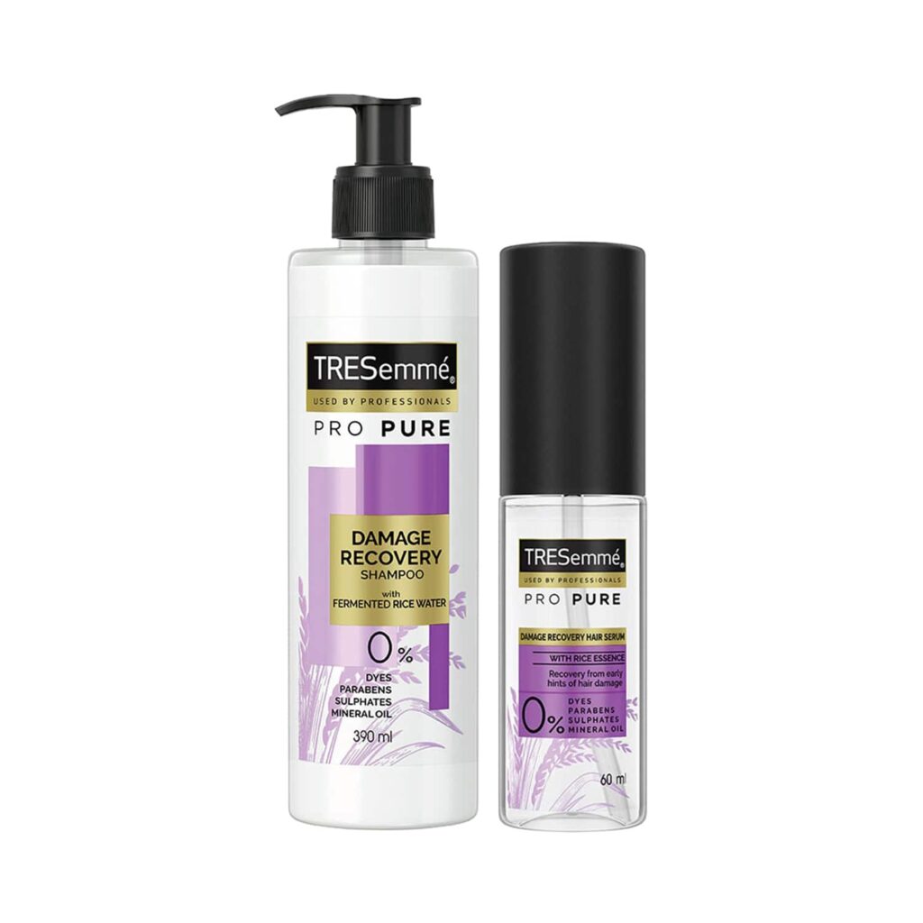 Tresemme Pro Pure Damage Recovery Kit With Fermented Rice Water - Shampoo + Serum Combo - Tresemme