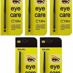 Trinay || A.D.S Eye Pencil Kajal For Women & Girls (Long Lasting upto 12Hrs) (Black, Pack of 5)