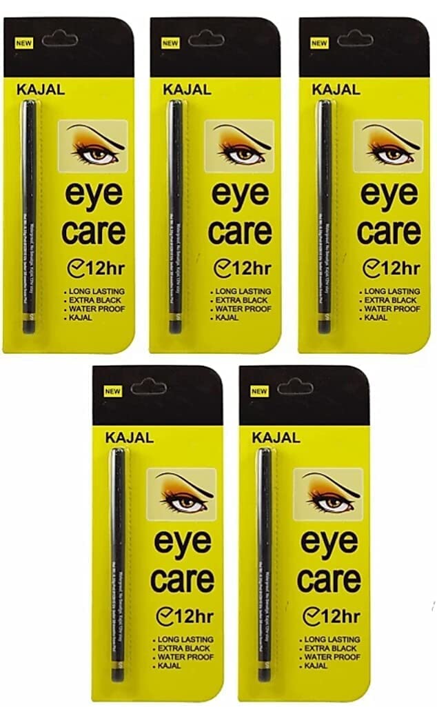 Trinay || A.D.S Eye Pencil Kajal For Women & Girls (Long Lasting upto 12Hrs) (Black, Pack of 5)