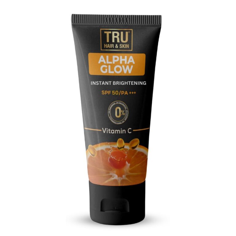 TRU HAIR & SKIN Alpha Glow Instant Brightening SPF 50 | PA+++ | 50gm