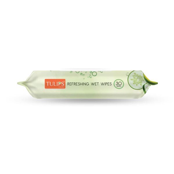 Tulips Refreshing Wet Wipes Cucumber & Avocado - (30 pcs) - Tulips