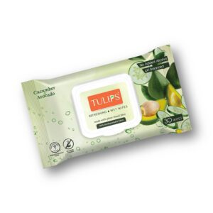 Tulips Refreshing Wet Wipes Cucumber & Avocado - (30 pcs) - Tulips