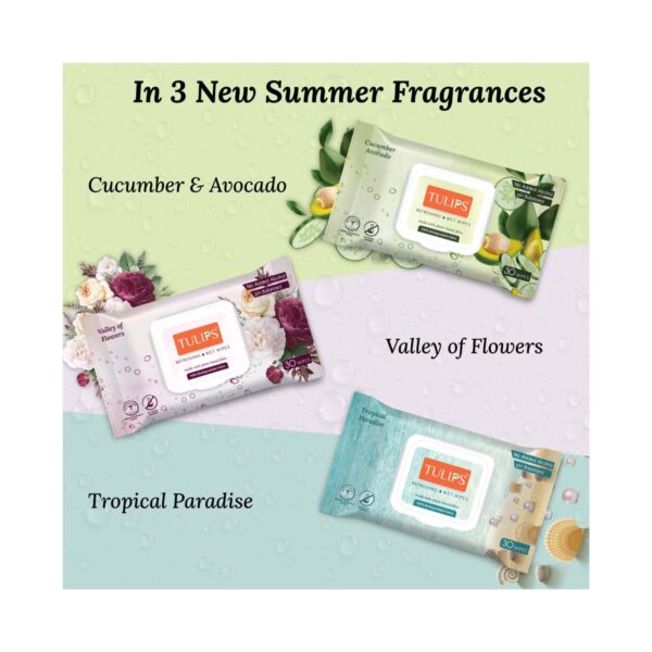 Tulips Refreshing Wet Wipes Tropical Paradise - (30 pcs) - Tulips
