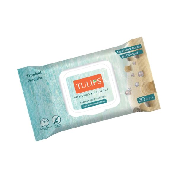 Tulips Refreshing Wet Wipes Tropical Paradise - (30 pcs) - Tulips