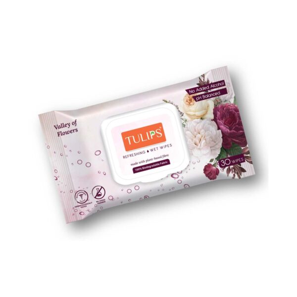 Tulips Refreshing Wet Wipes Valley of Flowers - (30 pcs) - Tulips
