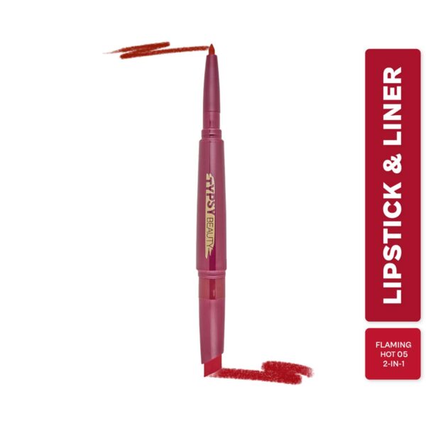 Typsy Beauty Twist & Pout Lipstick & Lip Liner - Flaming Hot (0.91g) - Typsy Beauty