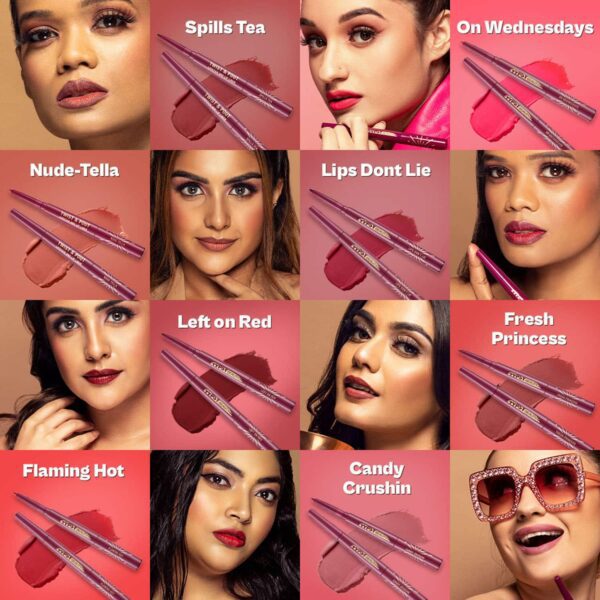 Typsy Beauty Twist & Pout Lipstick & Lip Liner - Spills Tea (0.91g) - Typsy Beauty