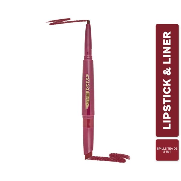 Typsy Beauty Twist & Pout Lipstick & Lip Liner - Spills Tea (0.91g) - Typsy Beauty