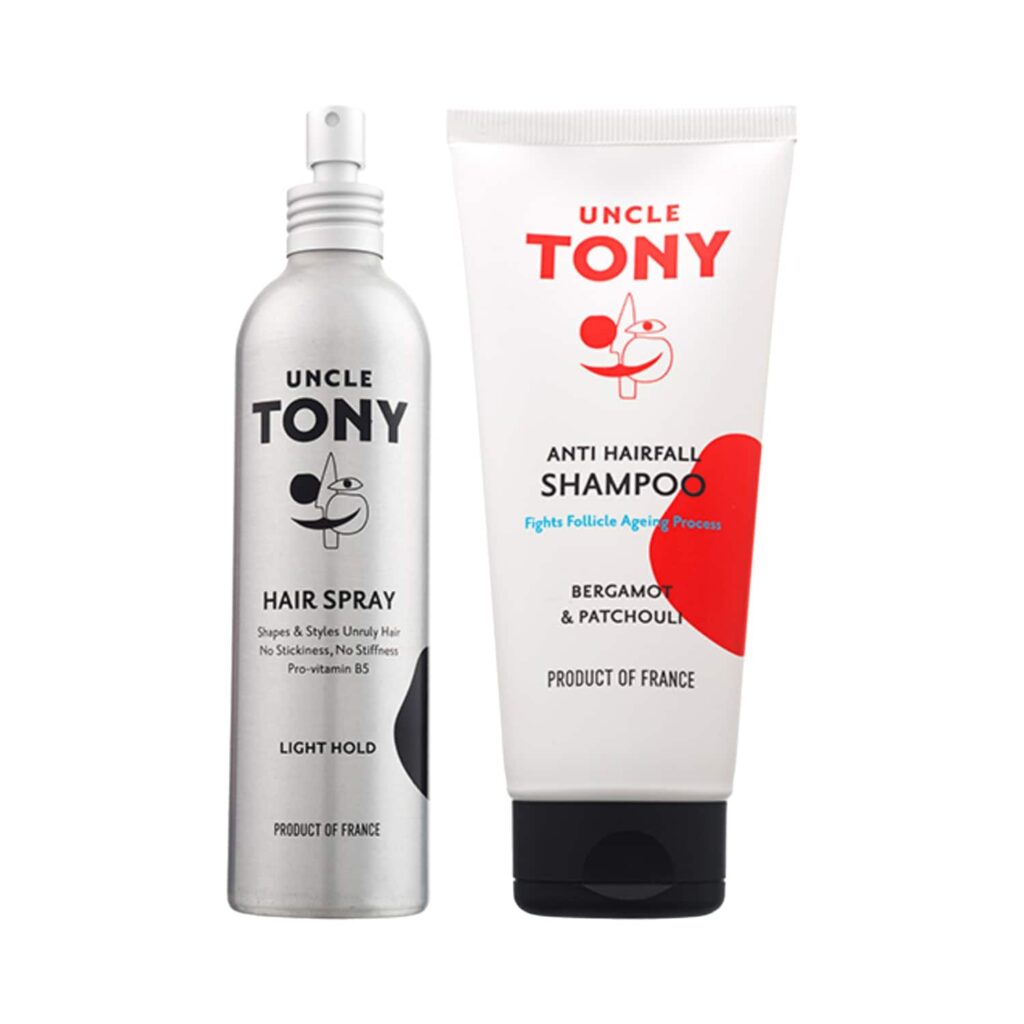 Uncle Tony Anti Hair Fall Shampoo & Light Hold Hair Spray Combo - Uncle Tony