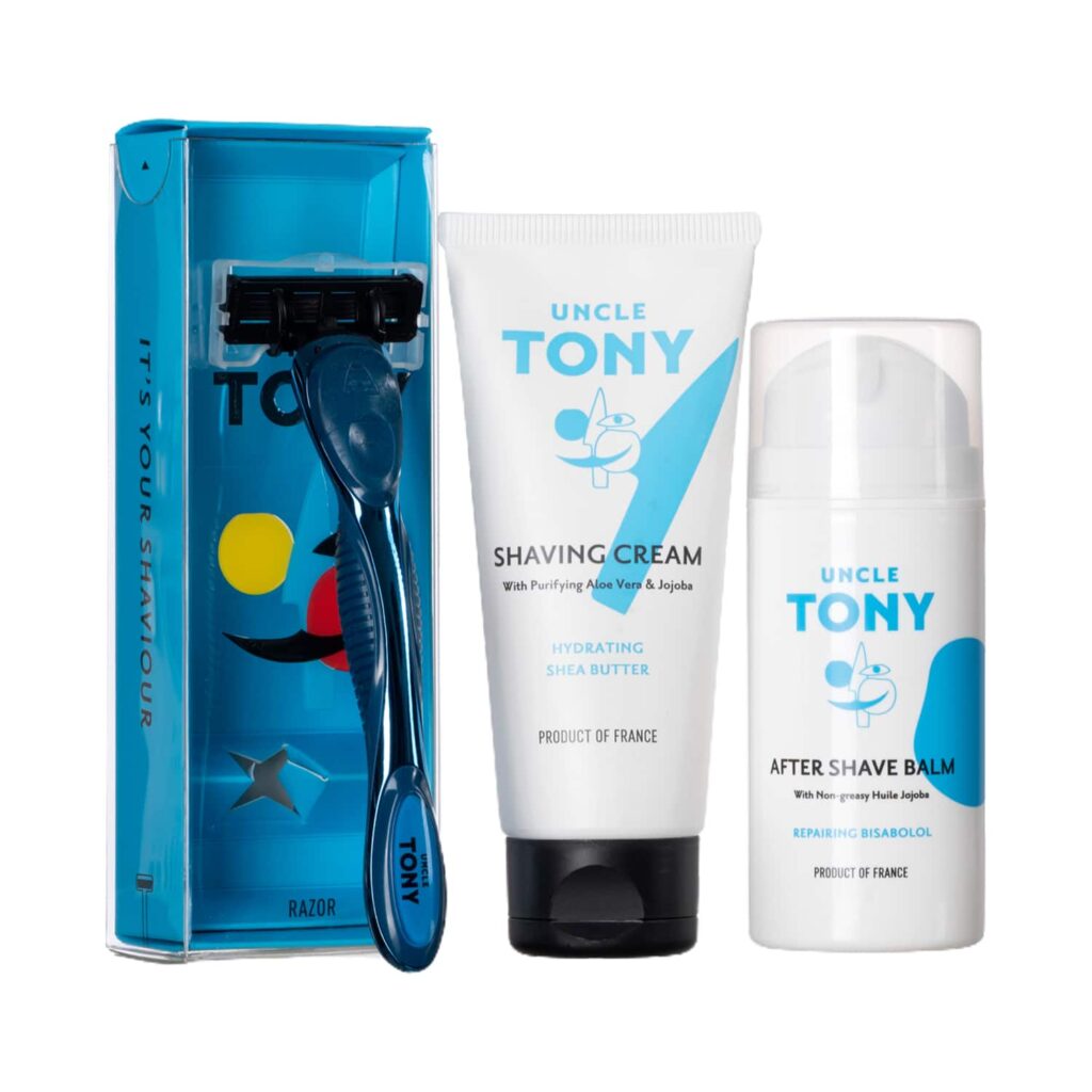 Uncle Tony Shaving Essentials Blue Grooming Kit (3 pcs) - Uncle Tony