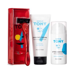 Uncle Tony Shaving Essentials Red Grooming Kit (3 pcs) - Uncle Tony