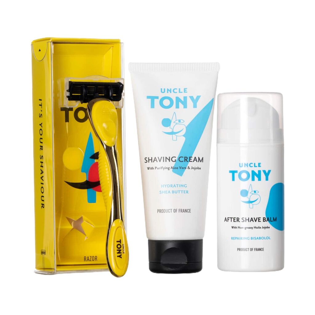 Uncle Tony Shaving Essentials Yellow Grooming Kit (3 pcs) - Uncle Tony