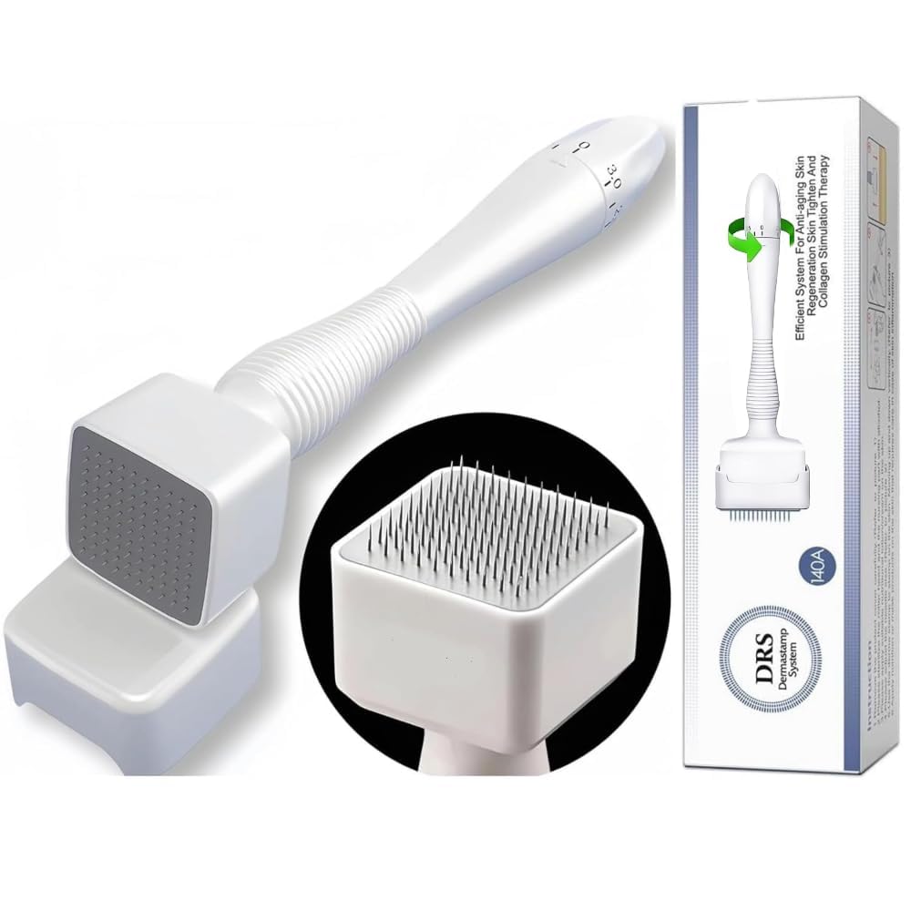 Unvelis 140 Titanium Adjustable Micro Needles Facial Derma Roller Kit for Skin Repair, Face, Hair & Beard Growth