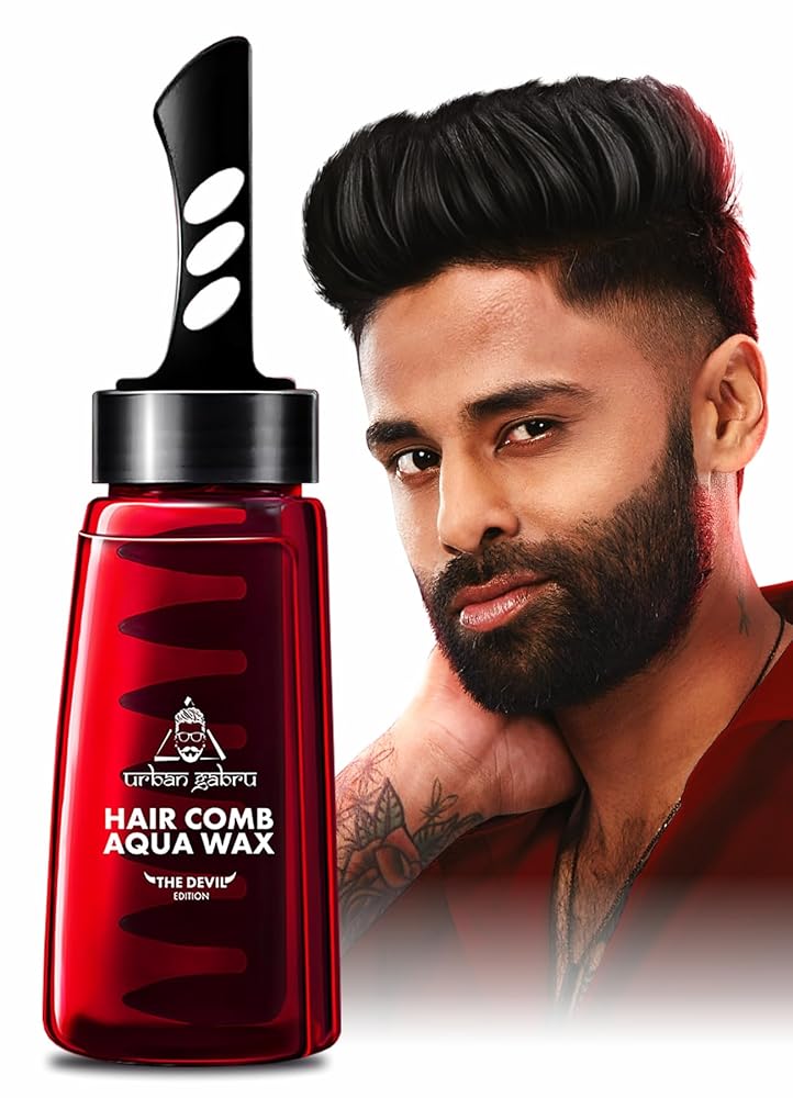 UrbanGabru Aqua Hair Wax | Hair Wax For Men Strong Hold High Shine 260 Ml | 2-In-1 Men Hair Styling Wax | Wet Look