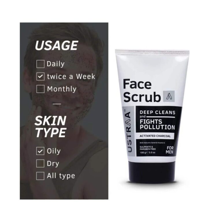 Ustraa Activated Charcoal Face Scrub - (100g) - Ustraa