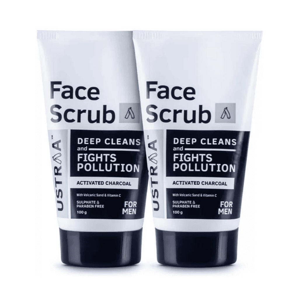 Ustraa Activated Charcoal Scrub 100g Set of 2 (2 Pcs) - Ustraa